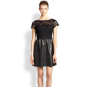 Bailey 44 Perfect condition Lace + leather dress